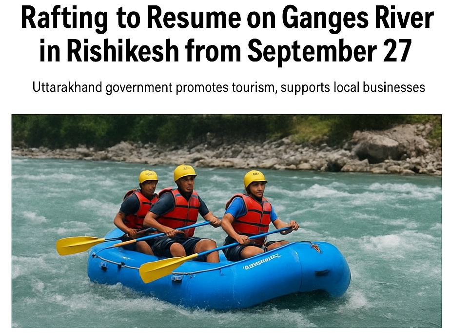 उत्तराखंड: रोमांच के दीवानों के लिए बड़ी खबर, 27 सितंबर से गंगा में फिर शुरू होगी राफ्टिंग!